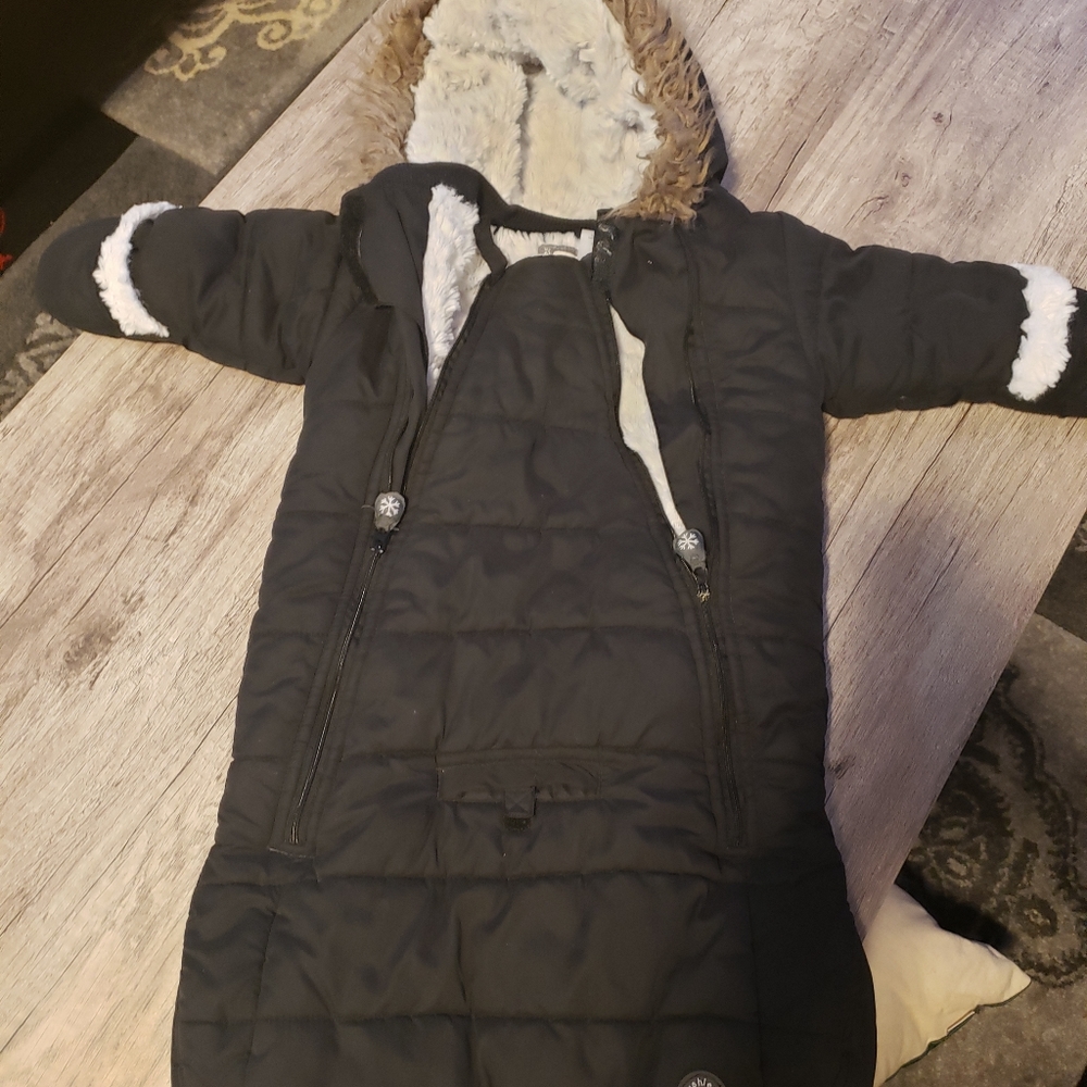 Kushies black infant snowsuit
